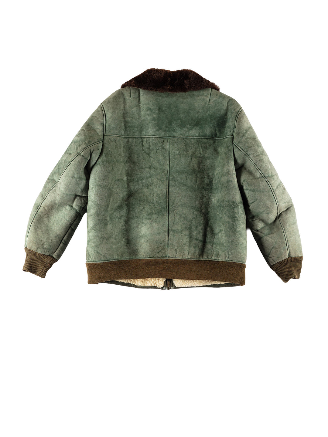 Vintage 80's Women Sheepskin Jacket in GreenMN794
