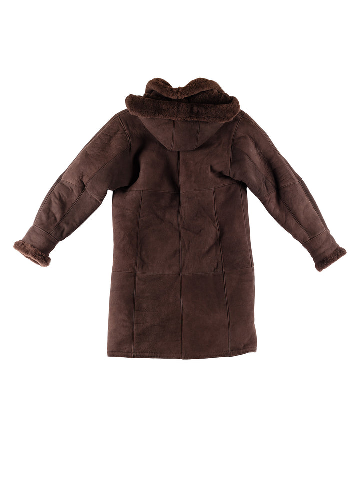 Vintage 80's Women Sheepskin Coat in BrownMN451