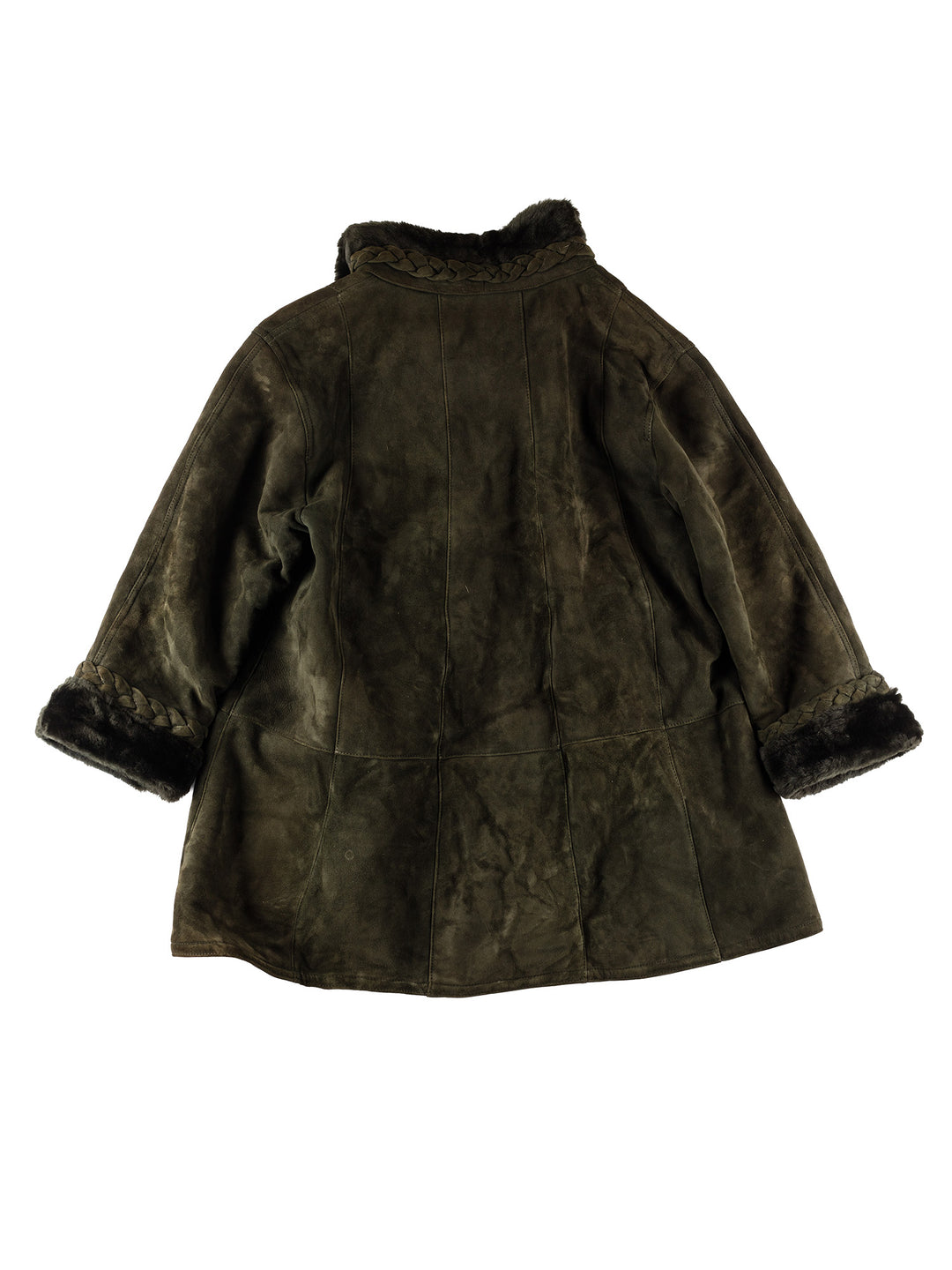 Vintage 80's Women Sheepskin Coat in GreenMN661