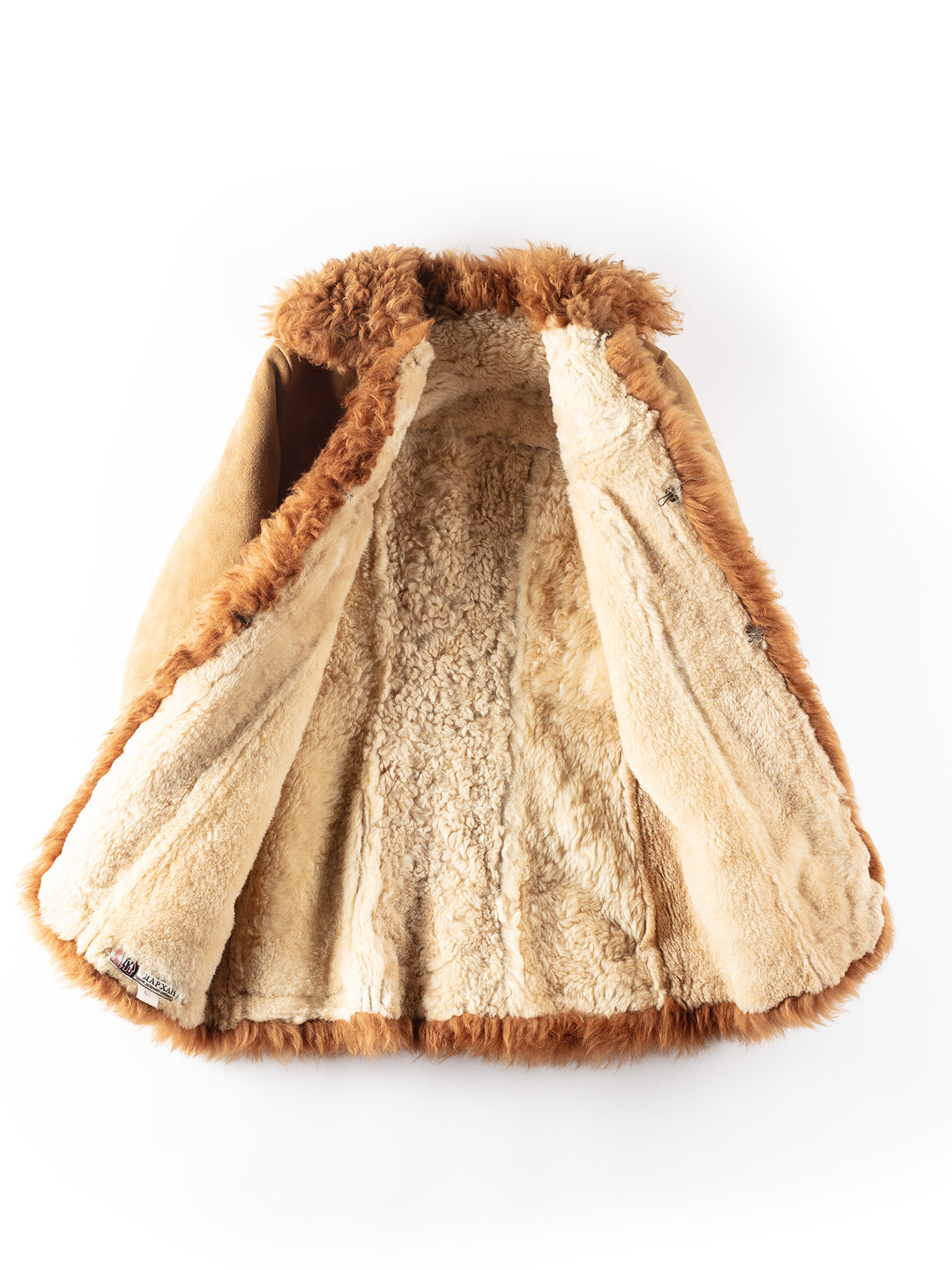 Vintage 70's Women Sheepskin Shearling Coat in Brown