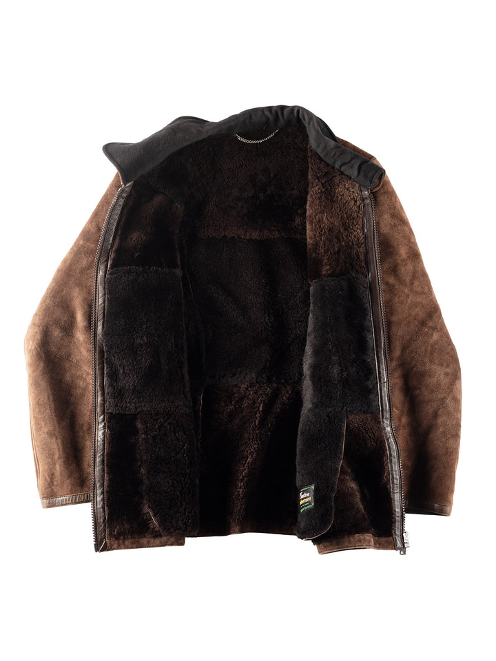 Vintage 90's Men Sheepskin Coat in Brown