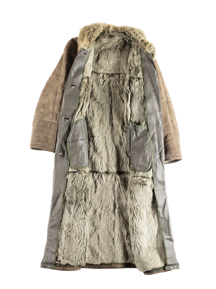 Vintage 70's Women Sheepskin Coat in Green