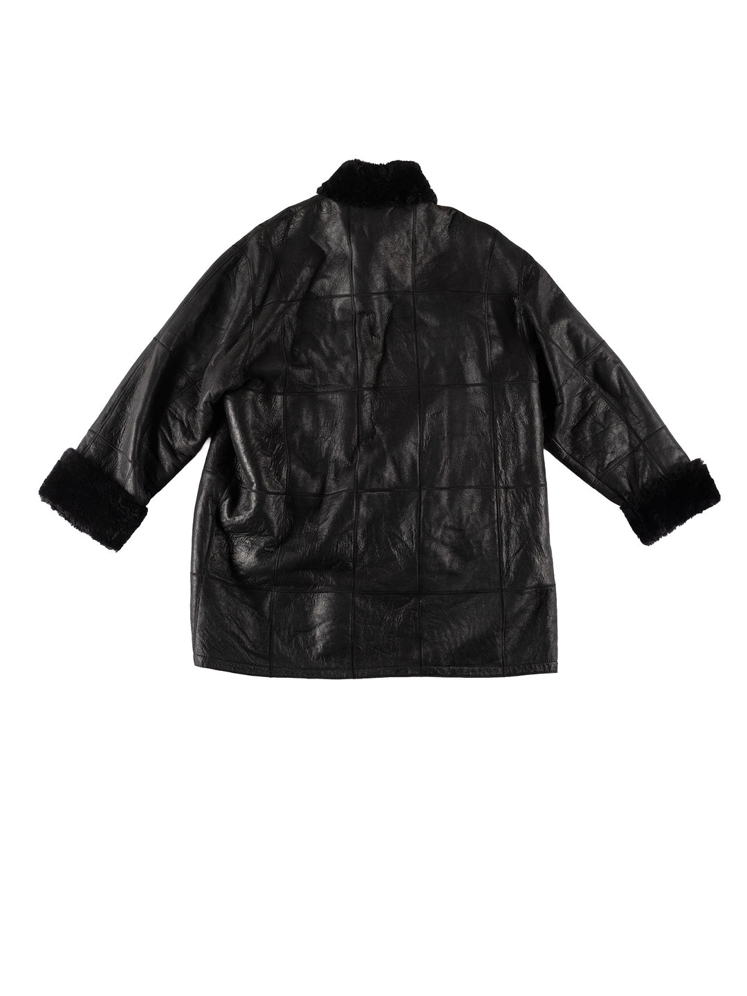 Vintage 80's Women Sheepskin Coat in BlackMN692
