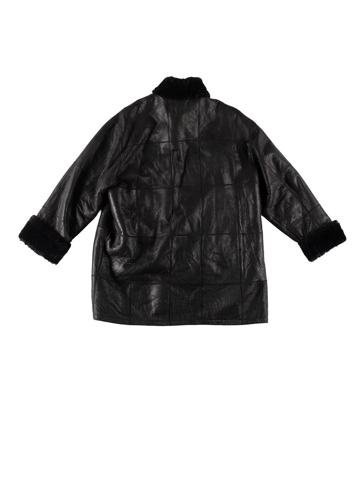 Vintage 80's Women Sheepskin Coat in BlackMN692
