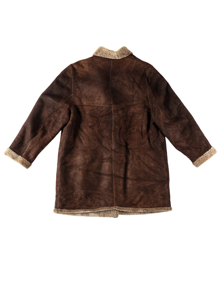 Vintage 80's Women Sheepskin Coat in BrownMN586