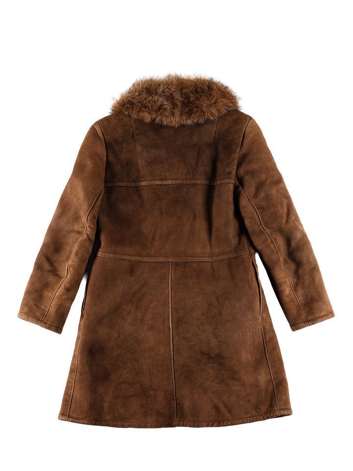 Vintage 70's Women Sheepskin Coat in BrownMN743