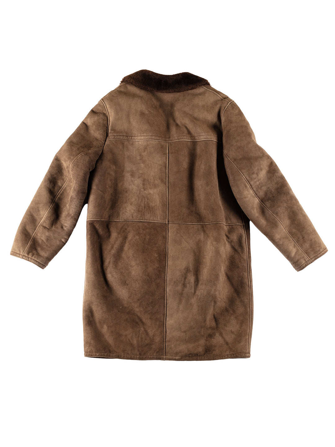 Vintage 80's Men Sheepskin Coat in BrownVN643