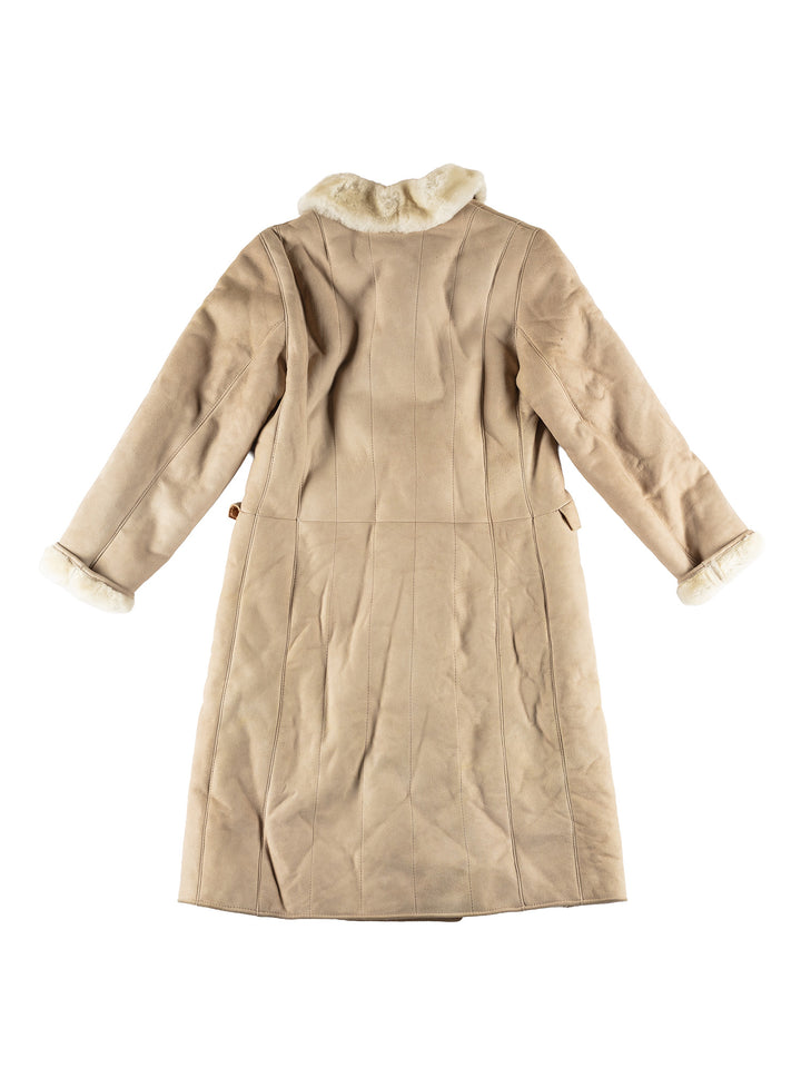 Vintage 70's Women Sheepskin Coat in BeigeMN460