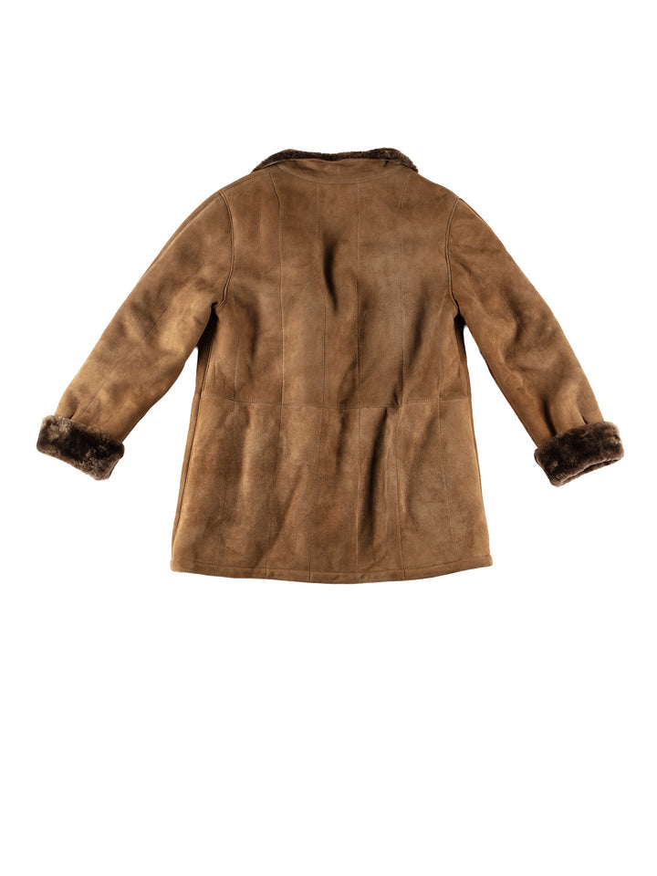 Vintage 80's Women Sheepskin Coat in BrownMN627