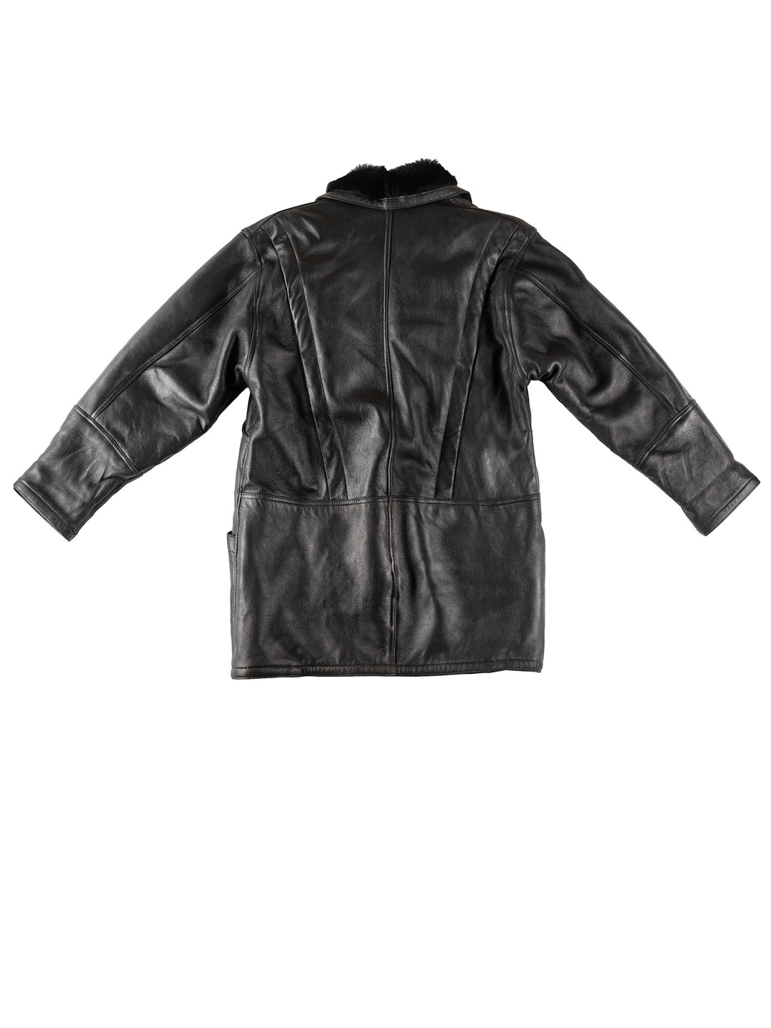 Vintage 80's Men Sheepskin Coat in BlackVN325