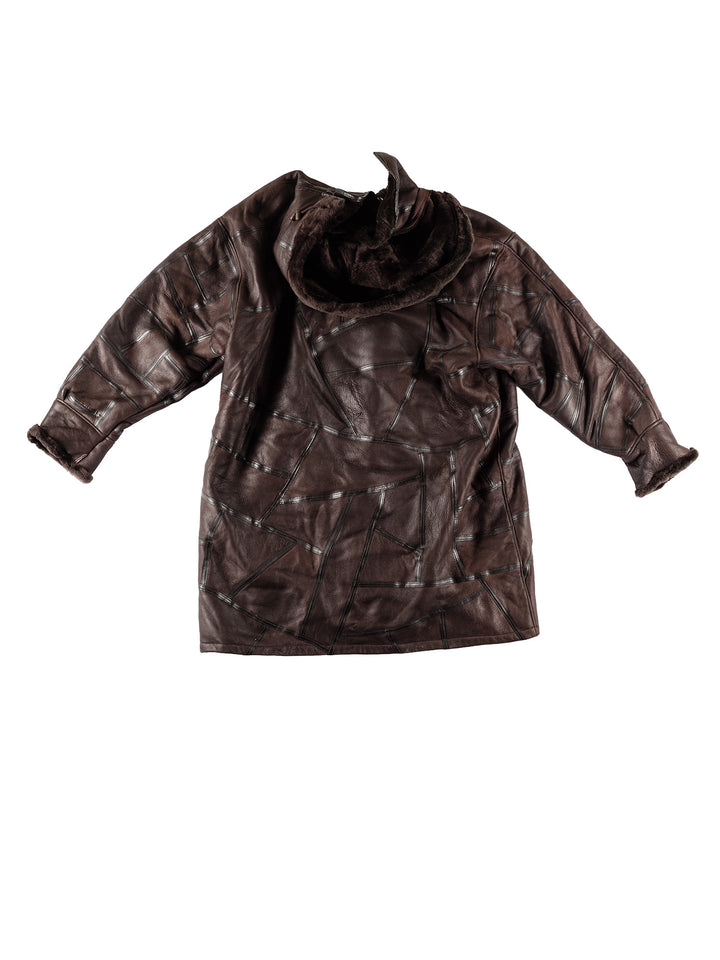 Vintage 80's Women Sheepskin Coat in BrownMN444