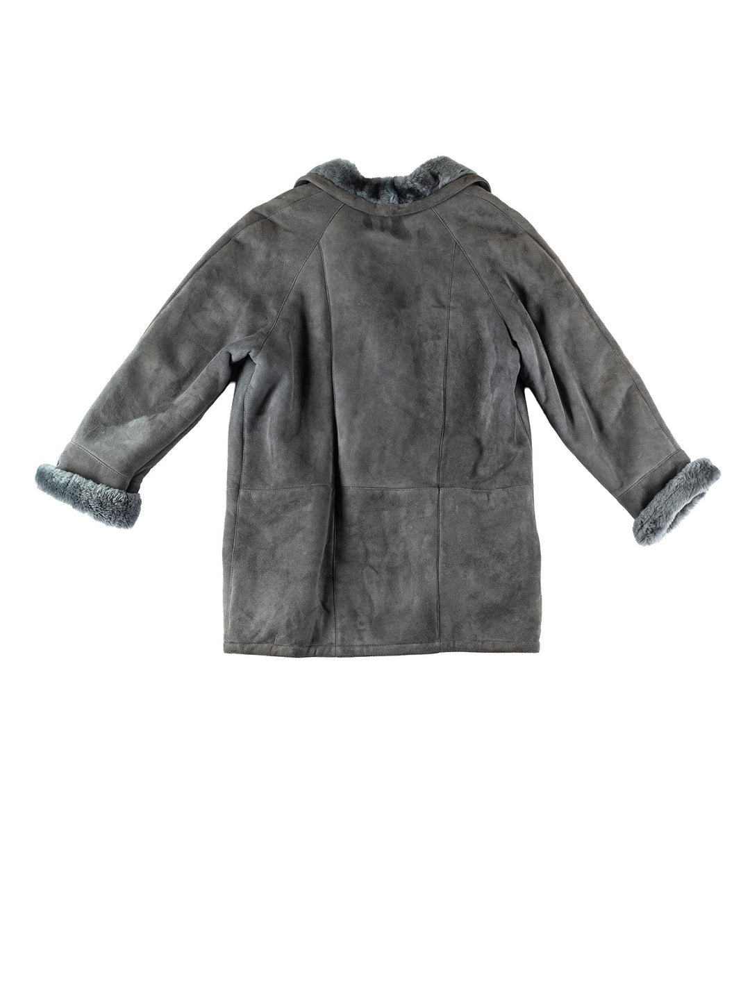 Vintage 80's Women Sheepskin Coat in GrayMN276