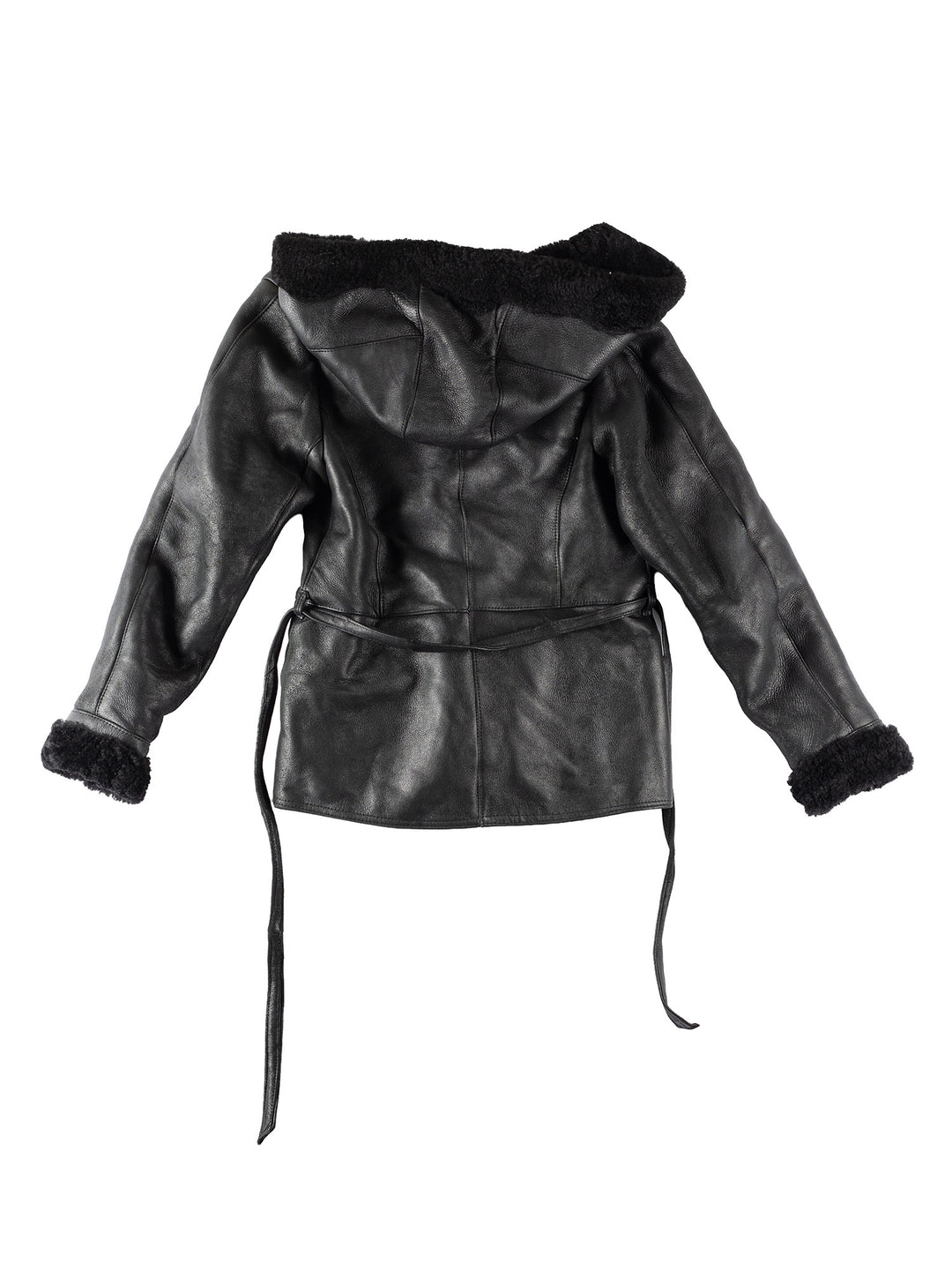 Vintage 80's Women Sheepskin Jacket in BlackMN302