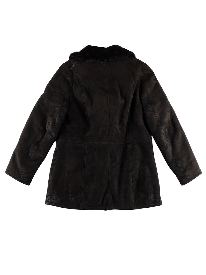 Vintage 70's Men Sheepskin Coat in BlackVN453