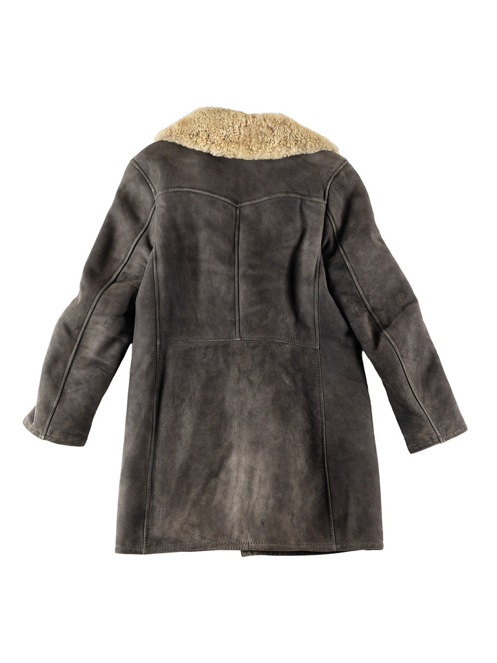 Vintage 70's Men Sheepskin Coat in GrayVN397