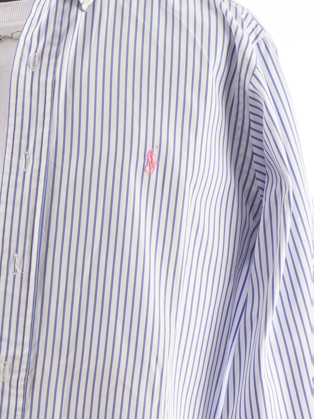 Vintage 90's Men Ralph Lauren Blue White Striped Shirt