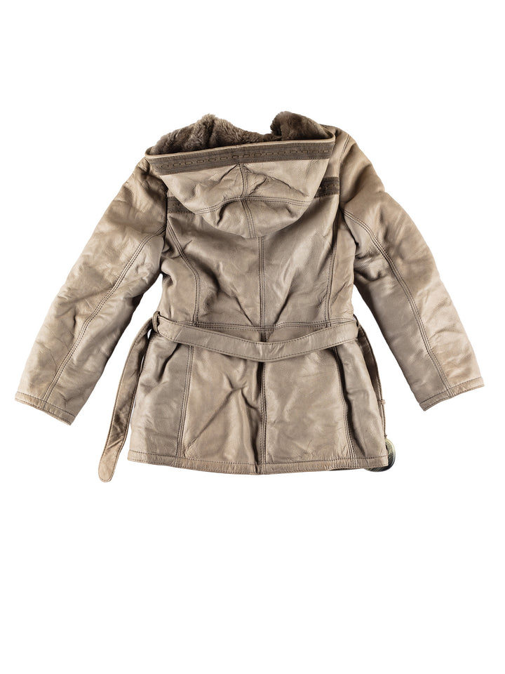 Vintage 70's Women Sheepskin Coat in GrayMN482