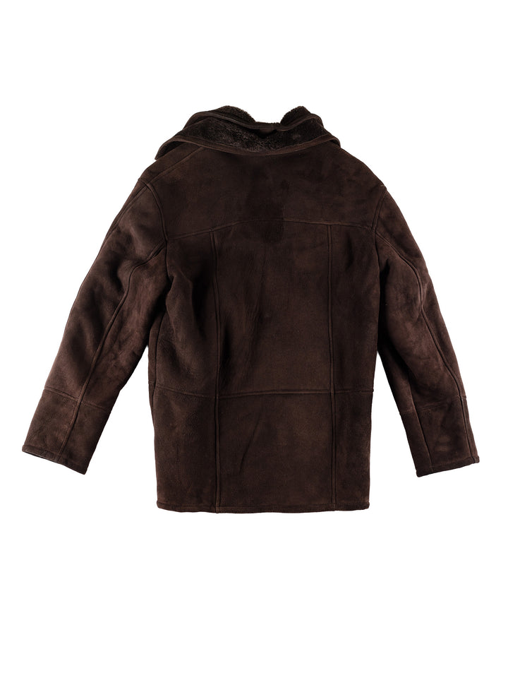 Vintage 80's Men Sheepskin Coat in BrownVN779