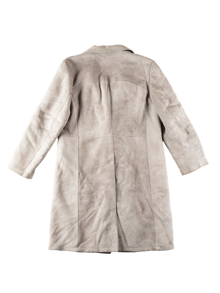 Vintage 80's Men Sheepskin Coat in GrayVN319