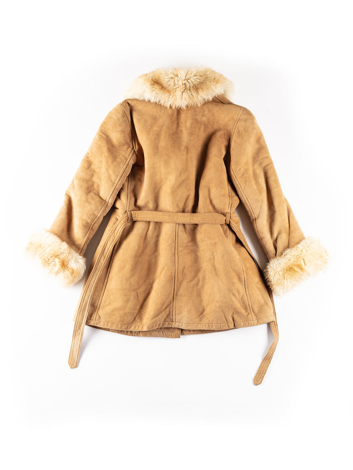 Vintage 70's Women Sheepskin Coat in BeigeMN324