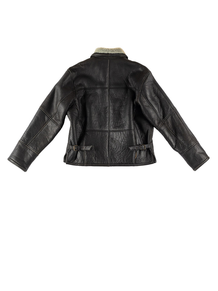 Vintage 80's Men Sheepskin Jacket in BlackVN668
