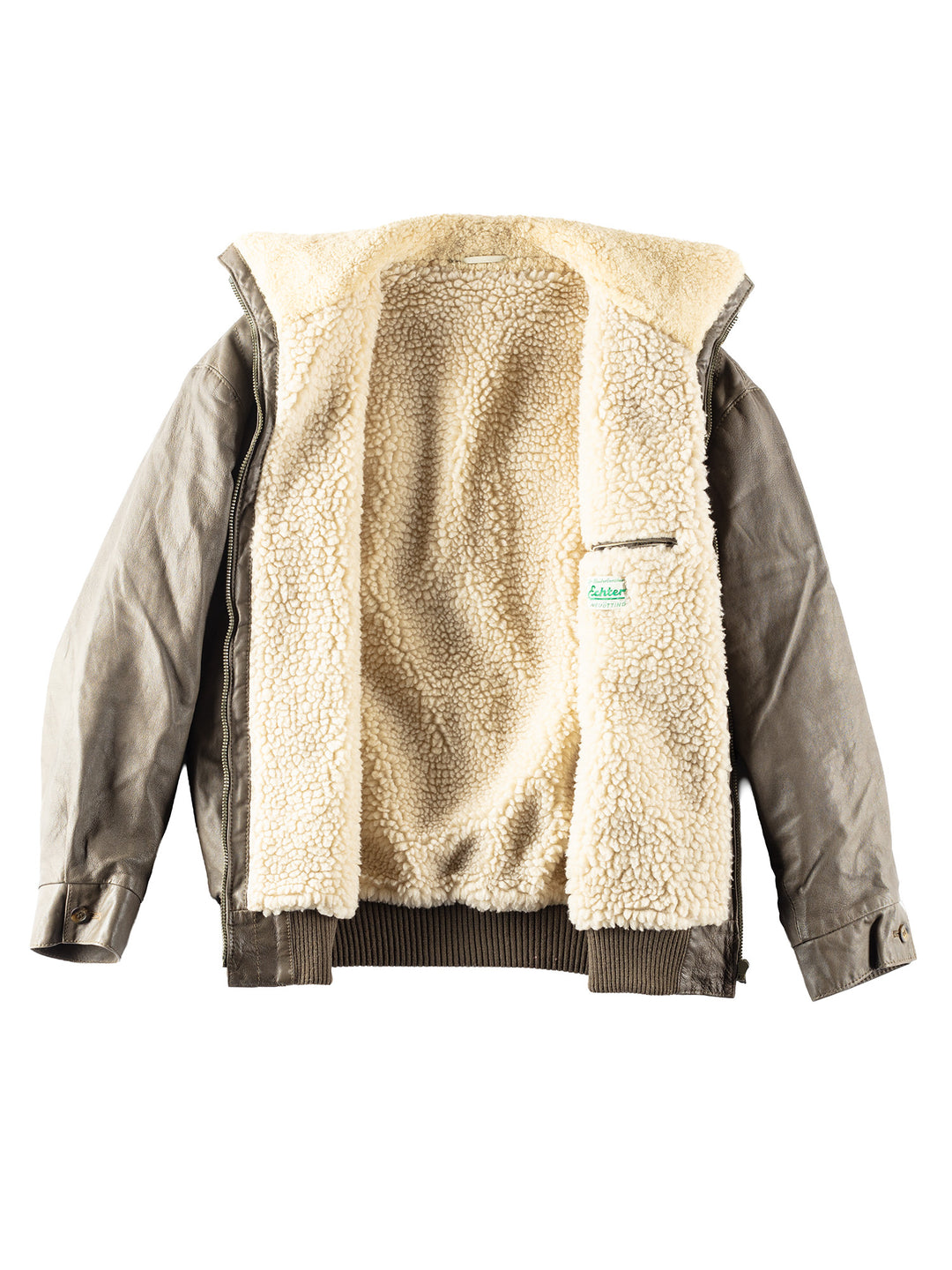 Vintage 90's Men Faux Sheepskin Jacket in Gray