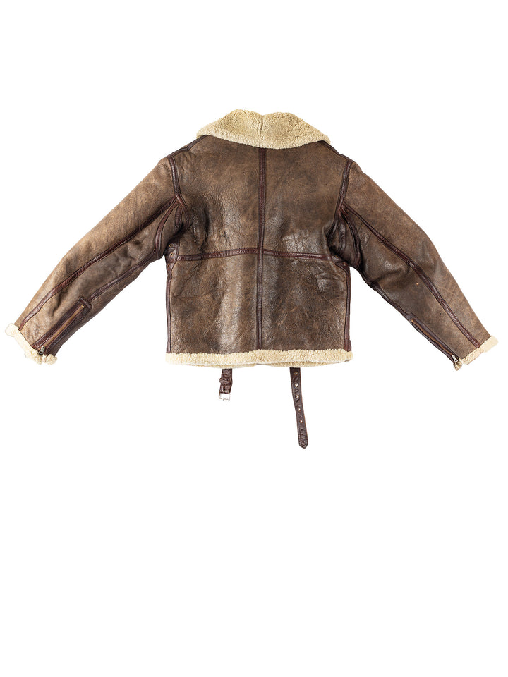 Vintage 80's Men Sheepskin Jacket in BrownVN268