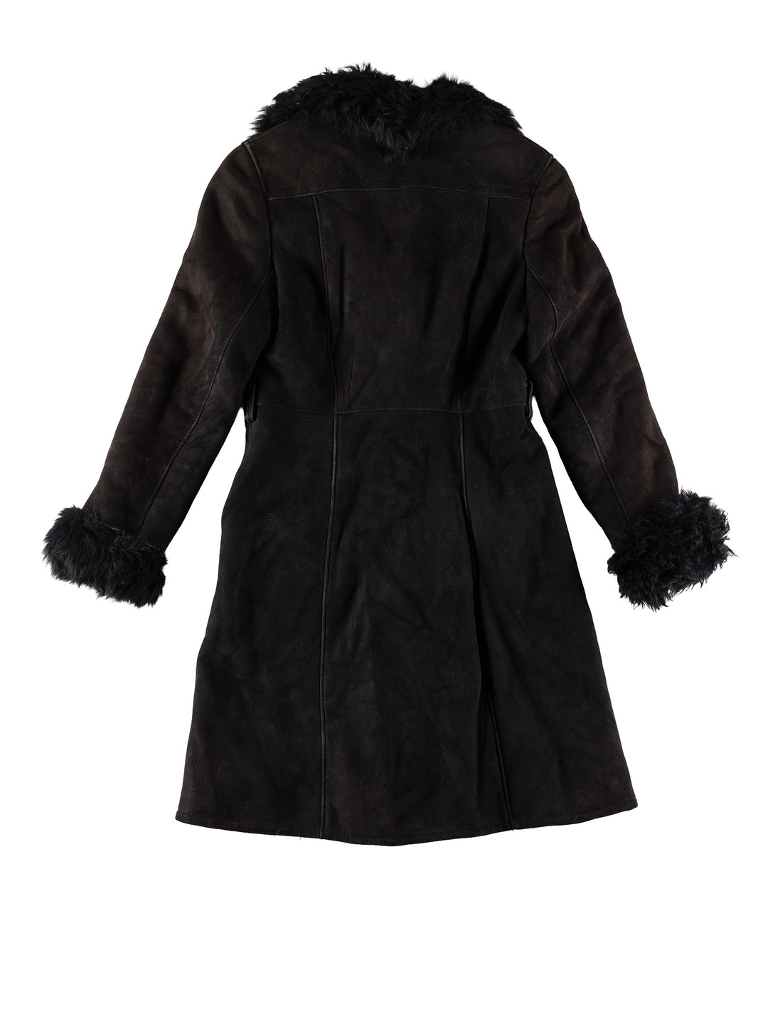 Vintage 70's Women Sheepskin Coat in BlackMN737