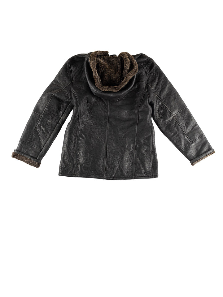 Vintage 80's Men Sheepskin Jacket in BlackVN463