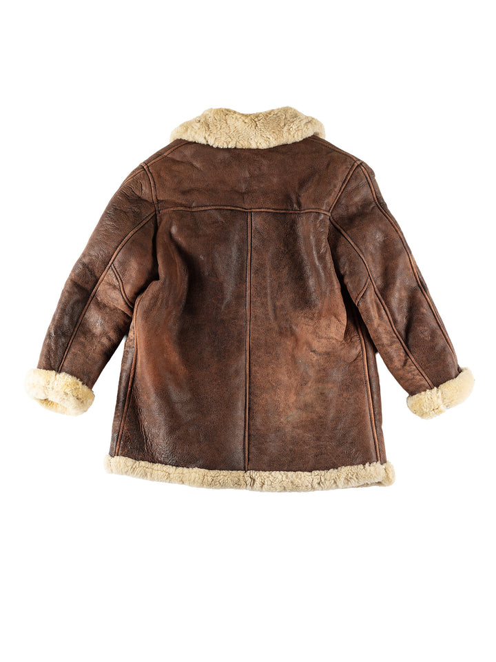 Vintage 80's Women Sheepskin Coat in BrownMN631