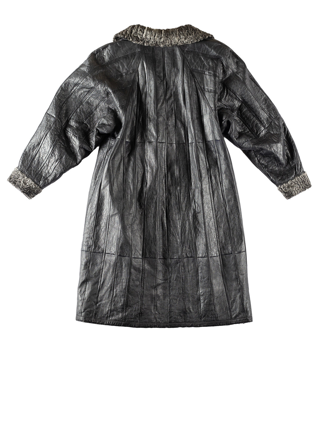 Vintage 70's Women Sheepskin Coat in GrayMN343
