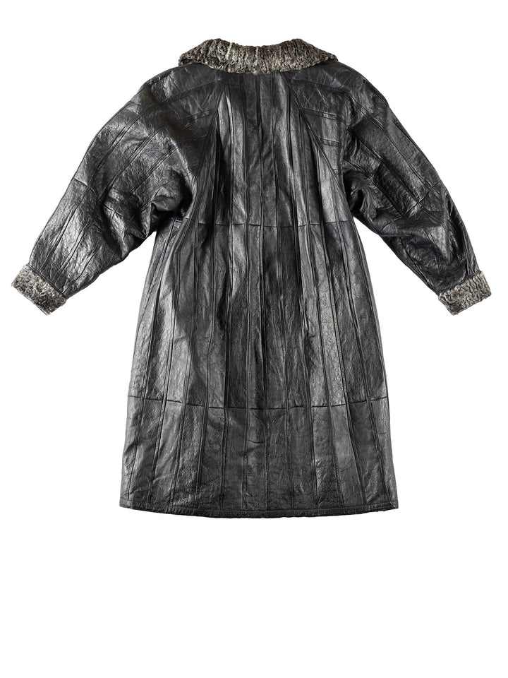 Vintage 70's Women Sheepskin Coat in GrayMN343