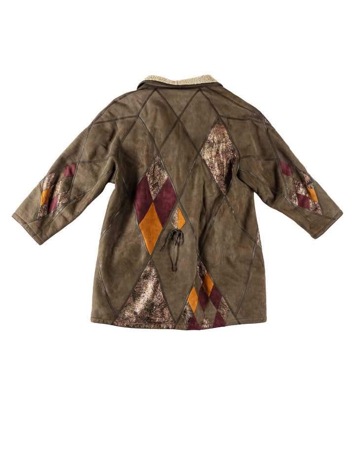Vintage 80's Women Sheepskin Coat in GreenMN576