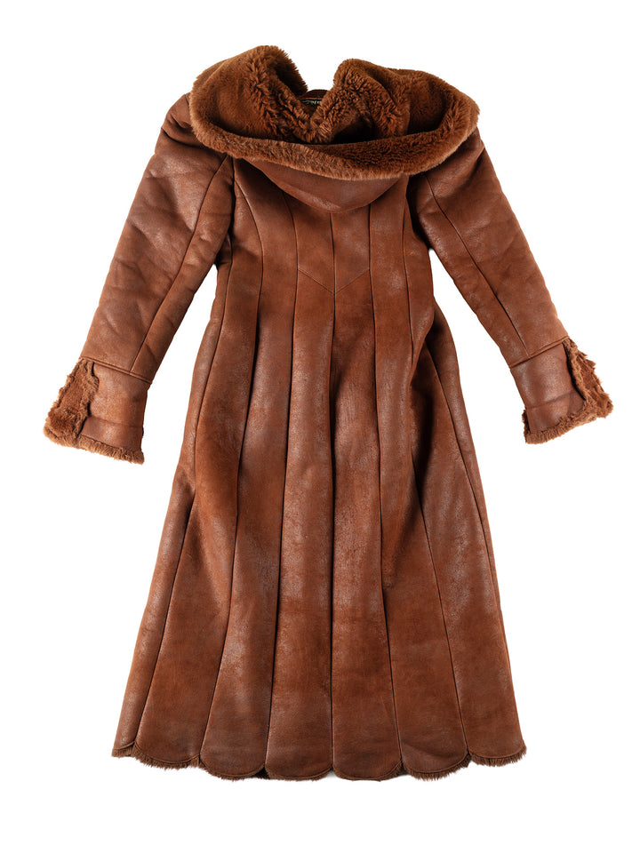 Vintage 70's Women Sheepskin Coat in BrownMN294