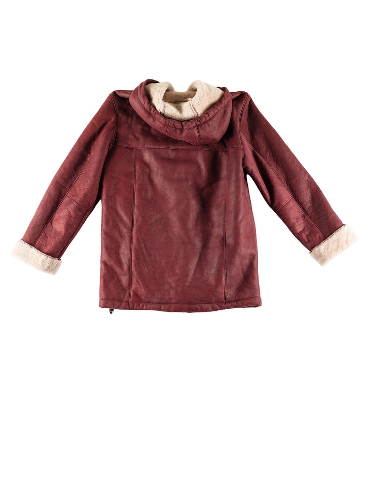 Vintage 70's Women Sheepskin Coat in RedMN494