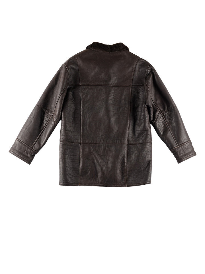 Vintage 80's Men Sheepskin Coat in BrownVN774