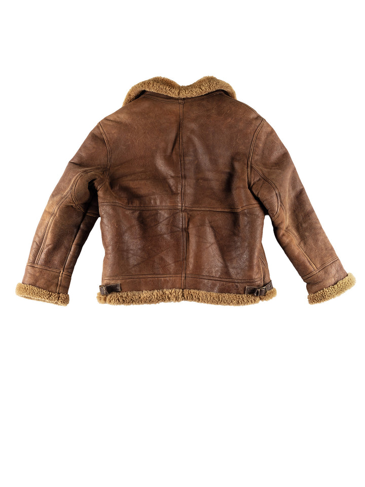 Vintage 80's Men Sheepskin Jacket in BrownVN619