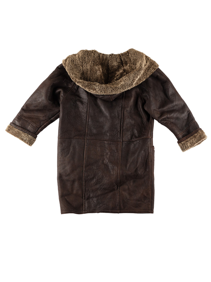 Vintage 80's Women Sheepskin Coat in BrownMN633