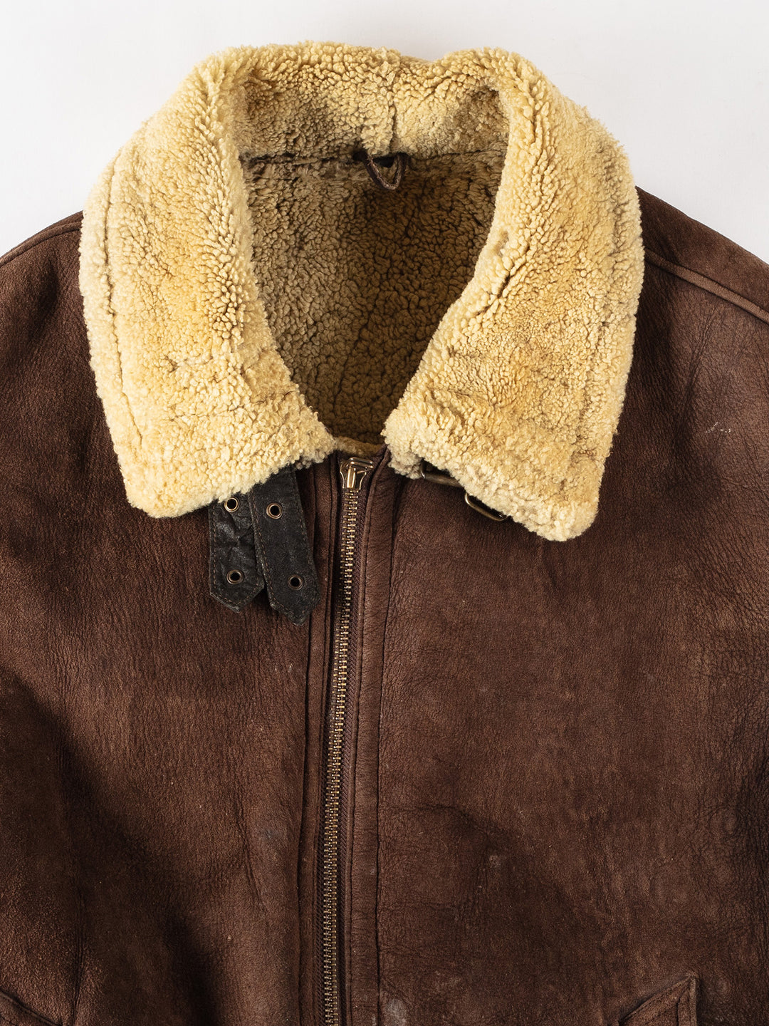 Vintage 80's Men Sheepskin Jacket in BrownVN338
