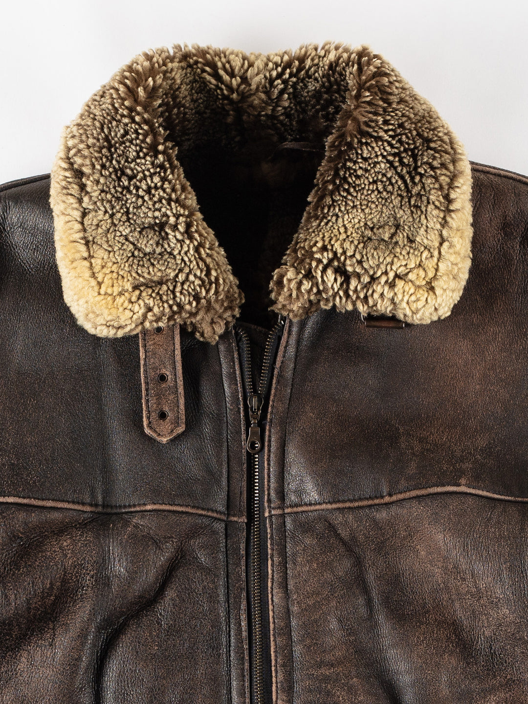Vintage 80's Men Sheepskin Jacket in BrownVN395