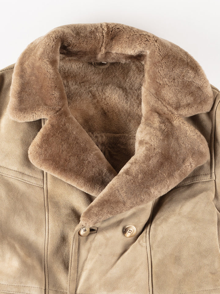 Vintage 70's Men Sheepskin Coat in BeigeVN308