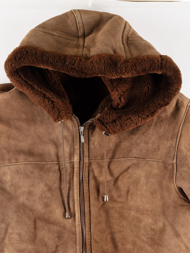 Vintage 70's Women Sheepskin Coat in BrownMN441