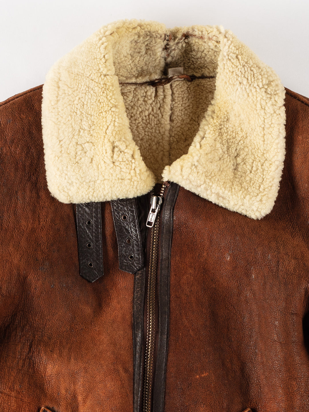 Vintage 80's Men Sheepskin Jacket in BrownVN410