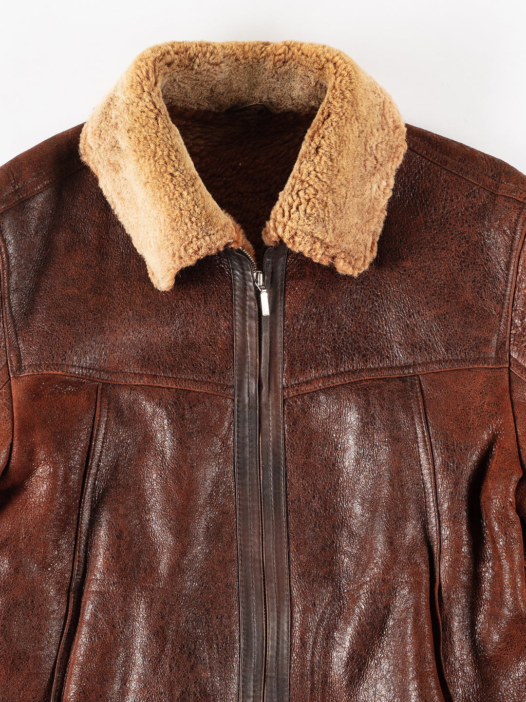Vintage 90's Women Sheepskin Jacket in BrownMN275