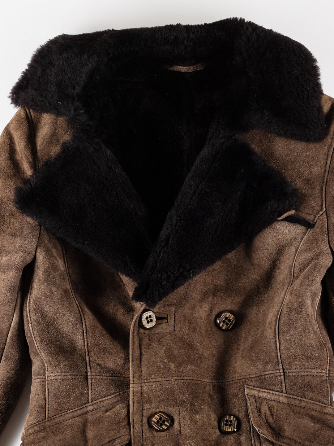 Vintage 70's Men Sheepskin Coat in BrownVN724