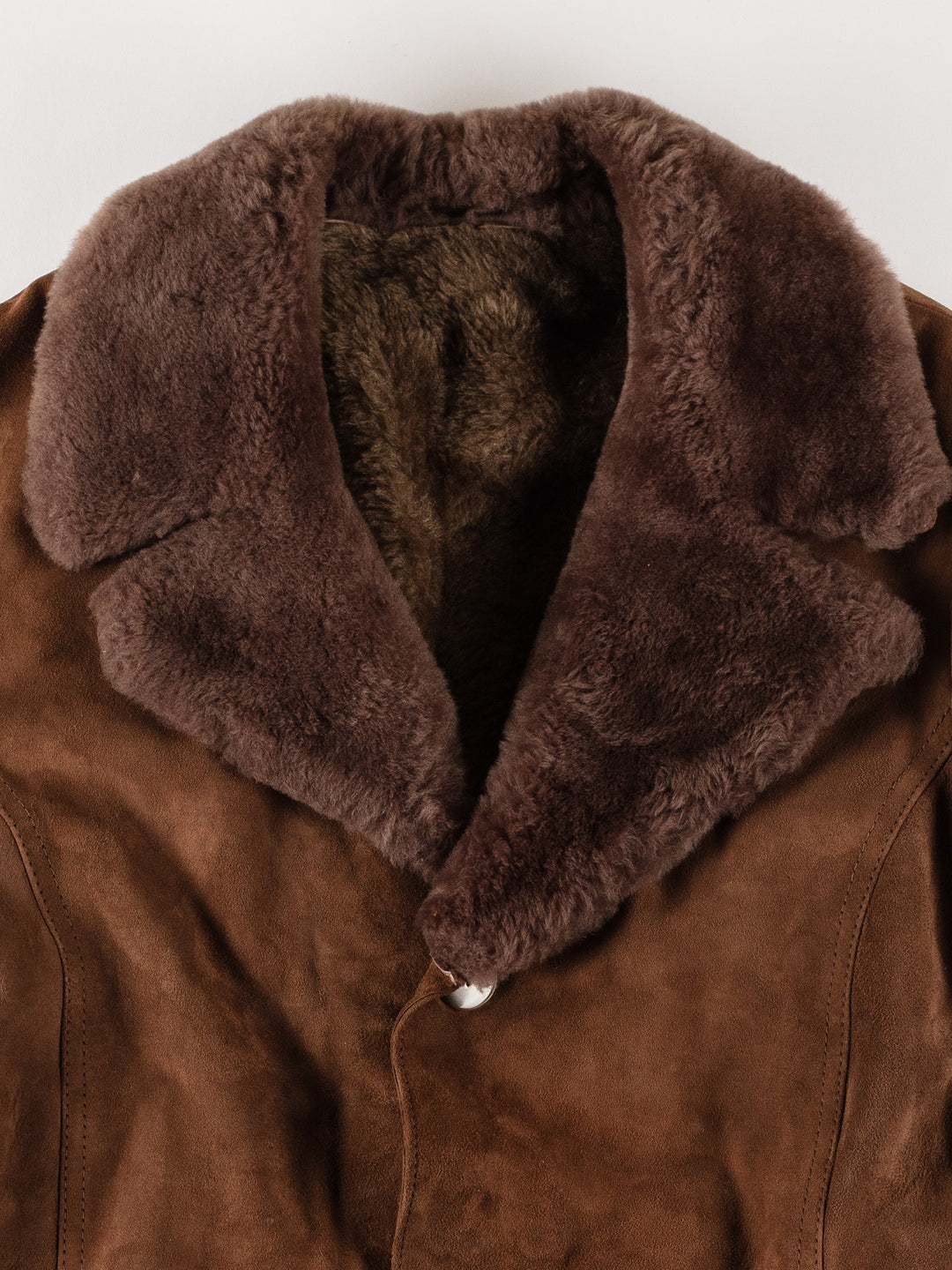Vintage 80's Men Faux Sheepskin Coat in BrownVN535