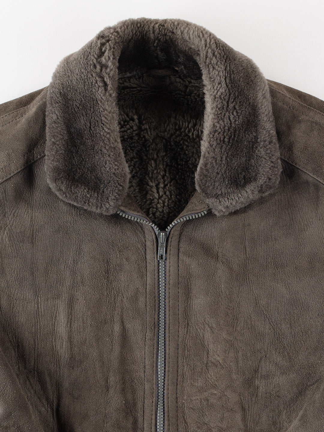 Vintage 90's Men Faux Sheepskin Jacket in GrayVN283