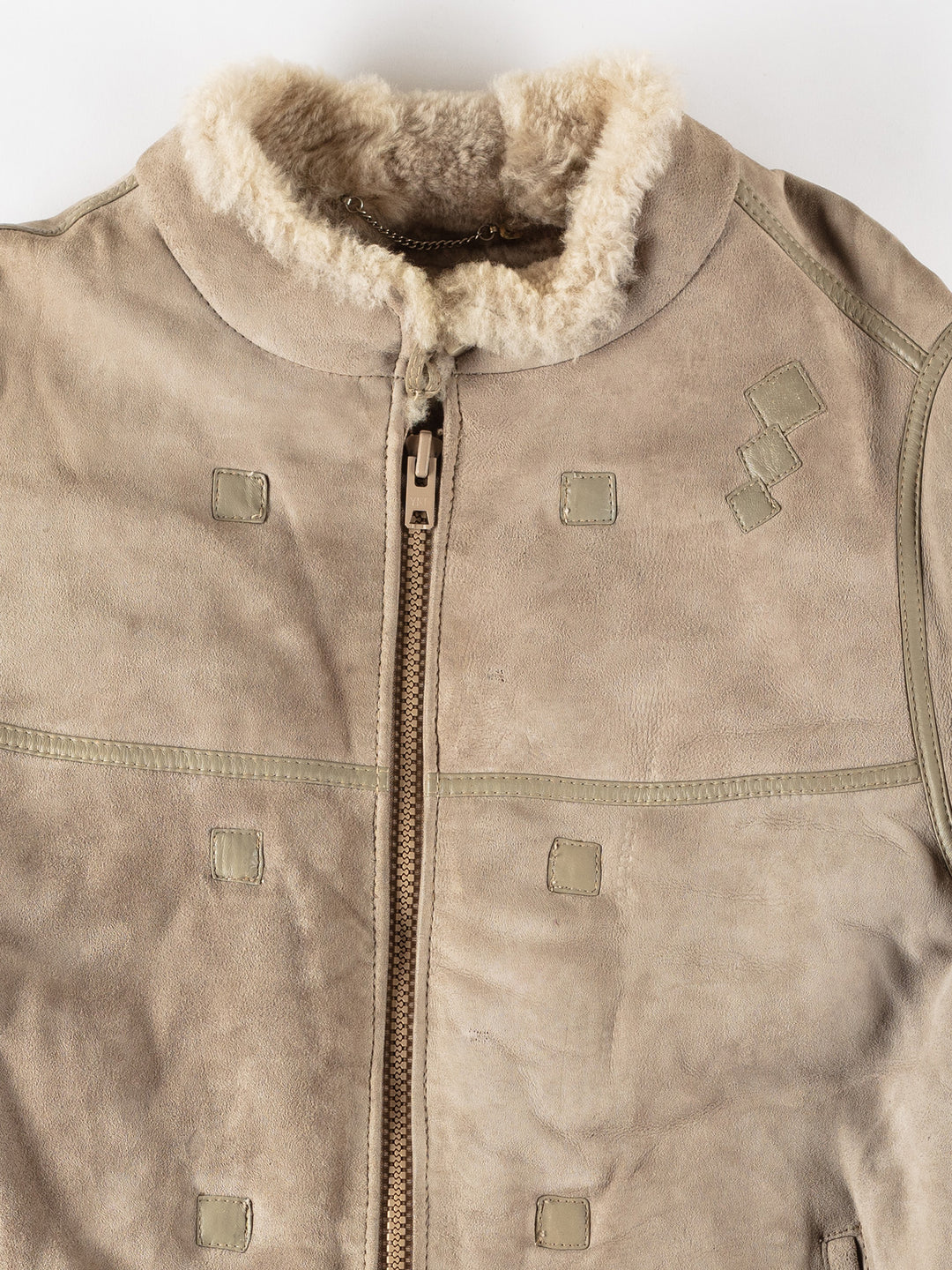 Vintage 90's Women Suede Coat in BeigeMN543