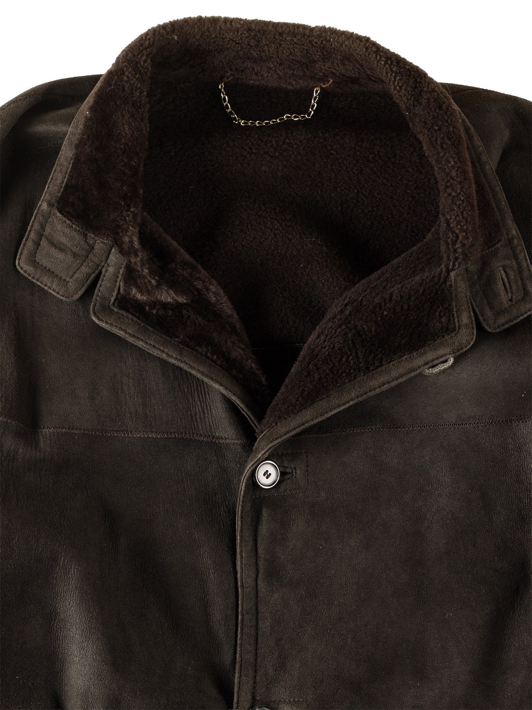 Vintage 80's Men Sheepskin Coat in KhakiVN312