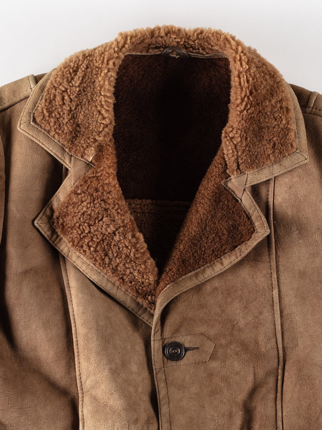Vintage 70's Men Sheepskin Coat in BeigeVN404